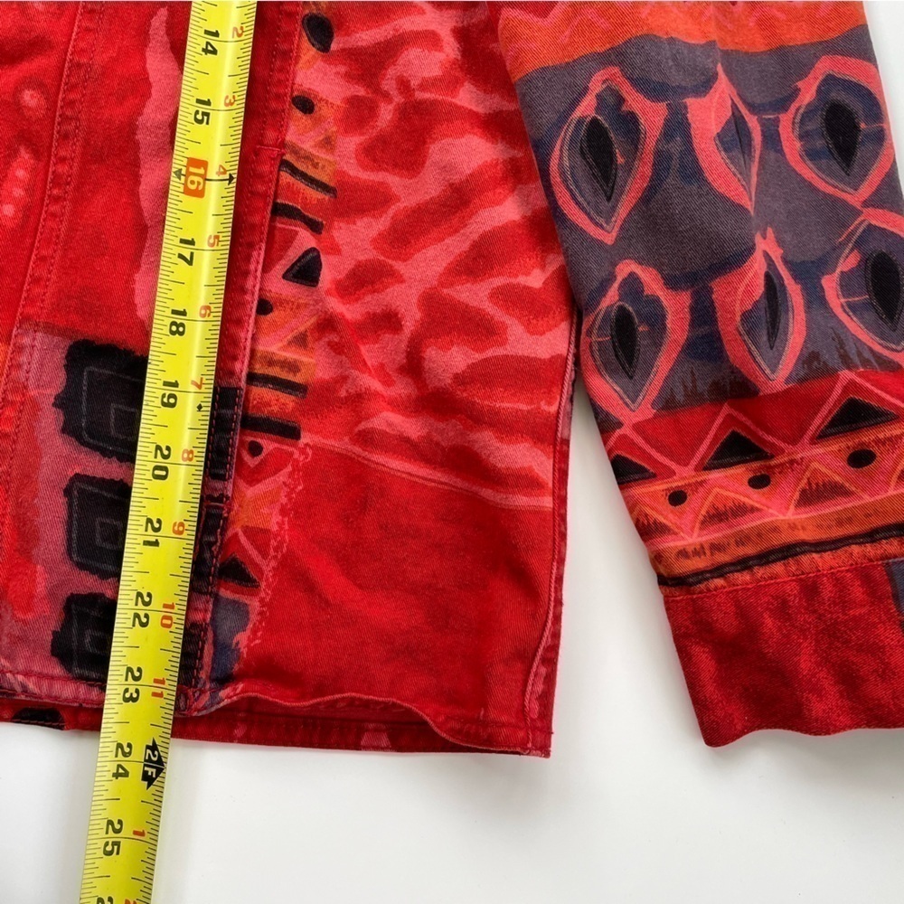 Chico’s Orange Artsy Point-collar Cotton Lightweight Jacket Size Large - Picture 8 of 8